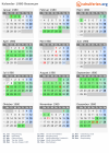 Kalender 1980 mit Ferien und Feiertagen Besançon