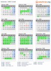 Kalender 1980 mit Ferien und Feiertagen Créteil