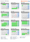 Kalender 1980 mit Ferien und Feiertagen Dijon