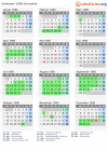 Kalender 1980 mit Ferien und Feiertagen Grenoble