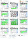 Kalender 1980 mit Ferien und Feiertagen Limoges