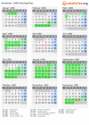 Kalender 1980 mit Ferien und Feiertagen Montpellier