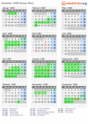 Kalender 1980 mit Ferien und Feiertagen Nancy-Metz