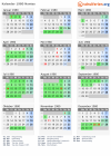 Kalender 1980 mit Ferien und Feiertagen Nantes