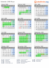 Kalender 1980 mit Ferien und Feiertagen Nizza