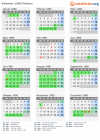 Kalender 1980 mit Ferien und Feiertagen Poitiers