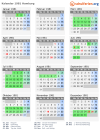 Kalender 1981 mit Ferien und Feiertagen Hamburg