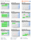 Kalender 1981 mit Ferien und Feiertagen Hessen