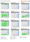 Kalender 1981 mit Ferien und Feiertagen Saarland