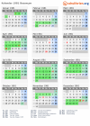 Kalender 1981 mit Ferien und Feiertagen Besançon
