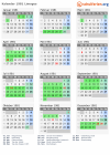 Kalender 1981 mit Ferien und Feiertagen Limoges