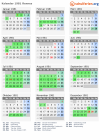 Kalender 1981 mit Ferien und Feiertagen Rennes