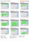 Kalender 1981 mit Ferien und Feiertagen Straßburg