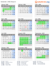 Kalender 1982 mit Ferien und Feiertagen Bayern