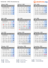 Kalender 1982 mit Ferien und Feiertagen Brandenburg