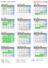 Kalender 1982 mit Ferien und Feiertagen Bremen