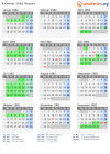 Kalender 1982 mit Ferien und Feiertagen Hessen