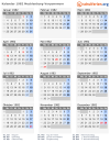 Kalender 1982 mit Ferien und Feiertagen Mecklenburg-Vorpommern