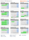 Kalender 1982 mit Ferien und Feiertagen Niedersachsen