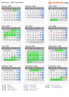 Kalender 1982 mit Ferien und Feiertagen Saarland