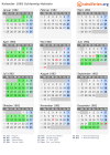 Kalender 1982 mit Ferien und Feiertagen Schleswig-Holstein