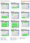 Kalender 1982 mit Ferien und Feiertagen Amiens