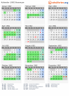 Kalender 1982 mit Ferien und Feiertagen Besançon