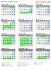 Kalender 1982 mit Ferien und Feiertagen Bordeaux