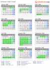 Kalender 1982 mit Ferien und Feiertagen Créteil