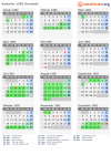 Kalender 1982 mit Ferien und Feiertagen Grenoble