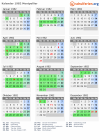 Kalender 1982 mit Ferien und Feiertagen Montpellier