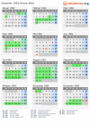 Kalender 1982 mit Ferien und Feiertagen Nancy-Metz