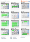 Kalender 1982 mit Ferien und Feiertagen Nantes