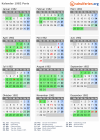 Kalender 1982 mit Ferien und Feiertagen Paris