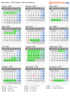Kalender 1983 mit Ferien und Feiertagen Baden-Württemberg