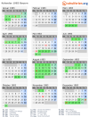 Kalender 1983 mit Ferien und Feiertagen Bayern