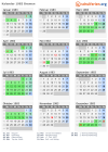 Kalender 1983 mit Ferien und Feiertagen Bremen