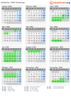 Kalender 1983 mit Ferien und Feiertagen Hamburg