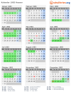 Kalender 1983 mit Ferien und Feiertagen Hessen