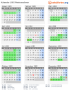 Kalender 1983 mit Ferien und Feiertagen Niedersachsen