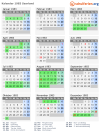 Kalender 1983 mit Ferien und Feiertagen Saarland