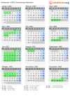 Kalender 1983 mit Ferien und Feiertagen Schleswig-Holstein