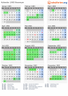Kalender 1983 mit Ferien und Feiertagen Besançon