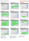 Kalender 1983 mit Ferien und Feiertagen Caen