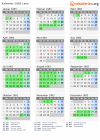 Kalender 1983 mit Ferien und Feiertagen Lyon