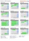 Kalender 1983 mit Ferien und Feiertagen Montpellier