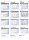 Kalender 1983 mit Ferien und Feiertagen Normandie