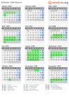 Kalender 1984 mit Ferien und Feiertagen Bayern