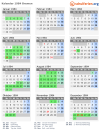 Kalender 1984 mit Ferien und Feiertagen Bremen