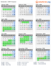 Kalender 1984 mit Ferien und Feiertagen Hessen